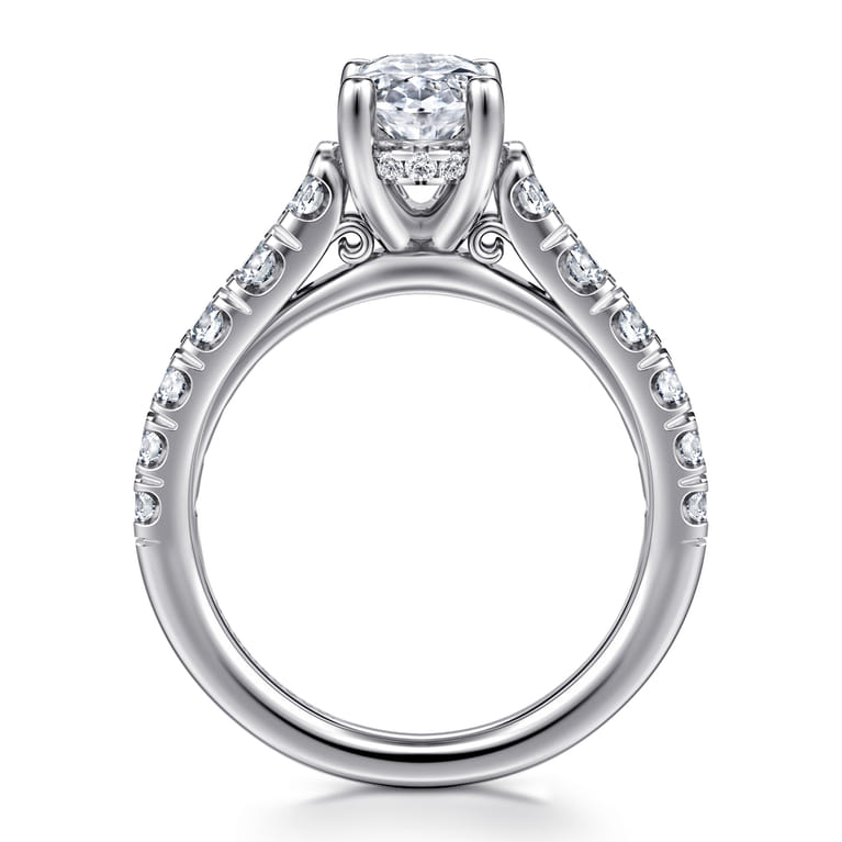 Piper - 14K White Gold Oval Diamond Engagement Ring - 0.78 ct - Shot 2