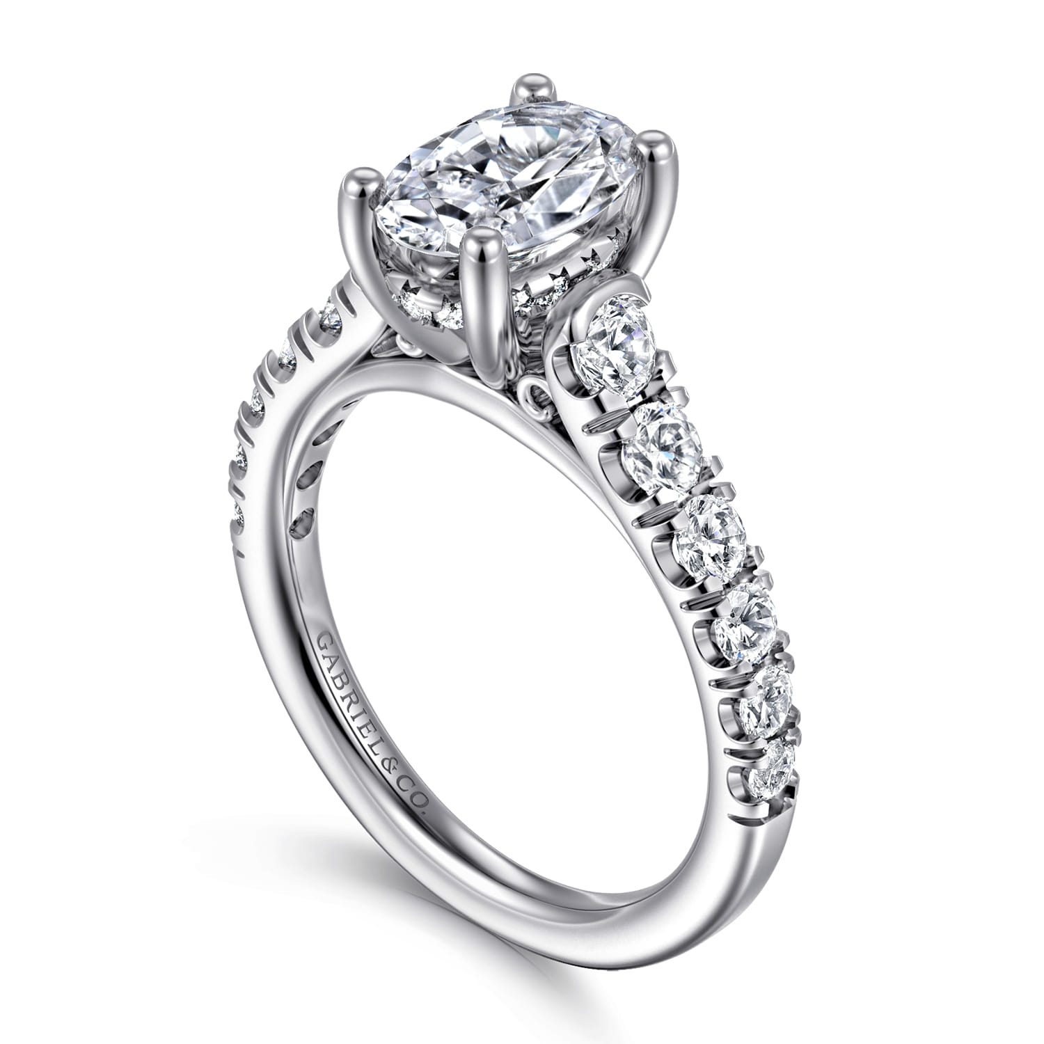 Piper - 14K White Gold Oval Diamond Engagement Ring - 0.78 ct - Shot 3
