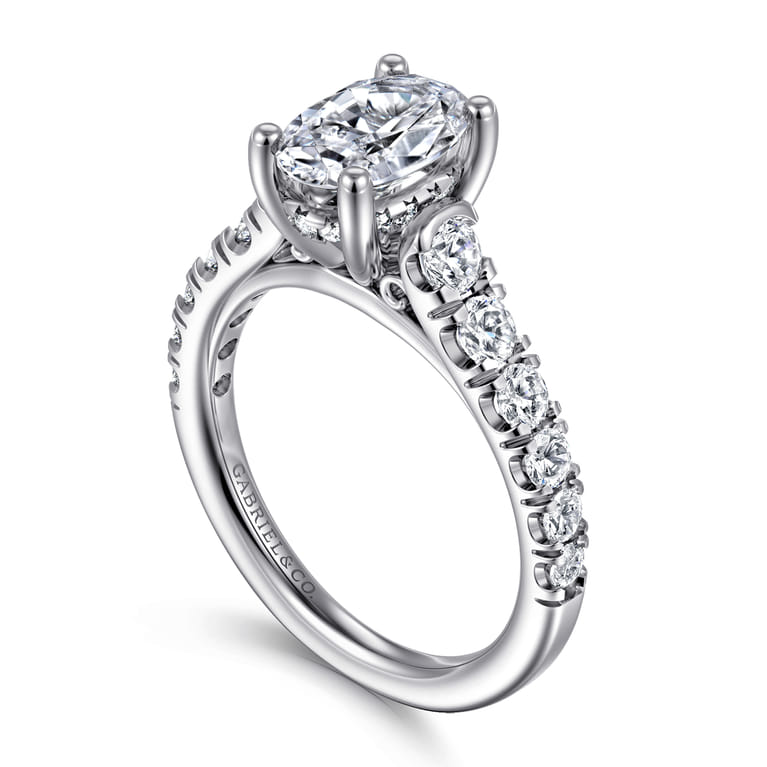 Piper - 14K White Gold Oval Diamond Engagement Ring - 0.78 ct - Shot 3