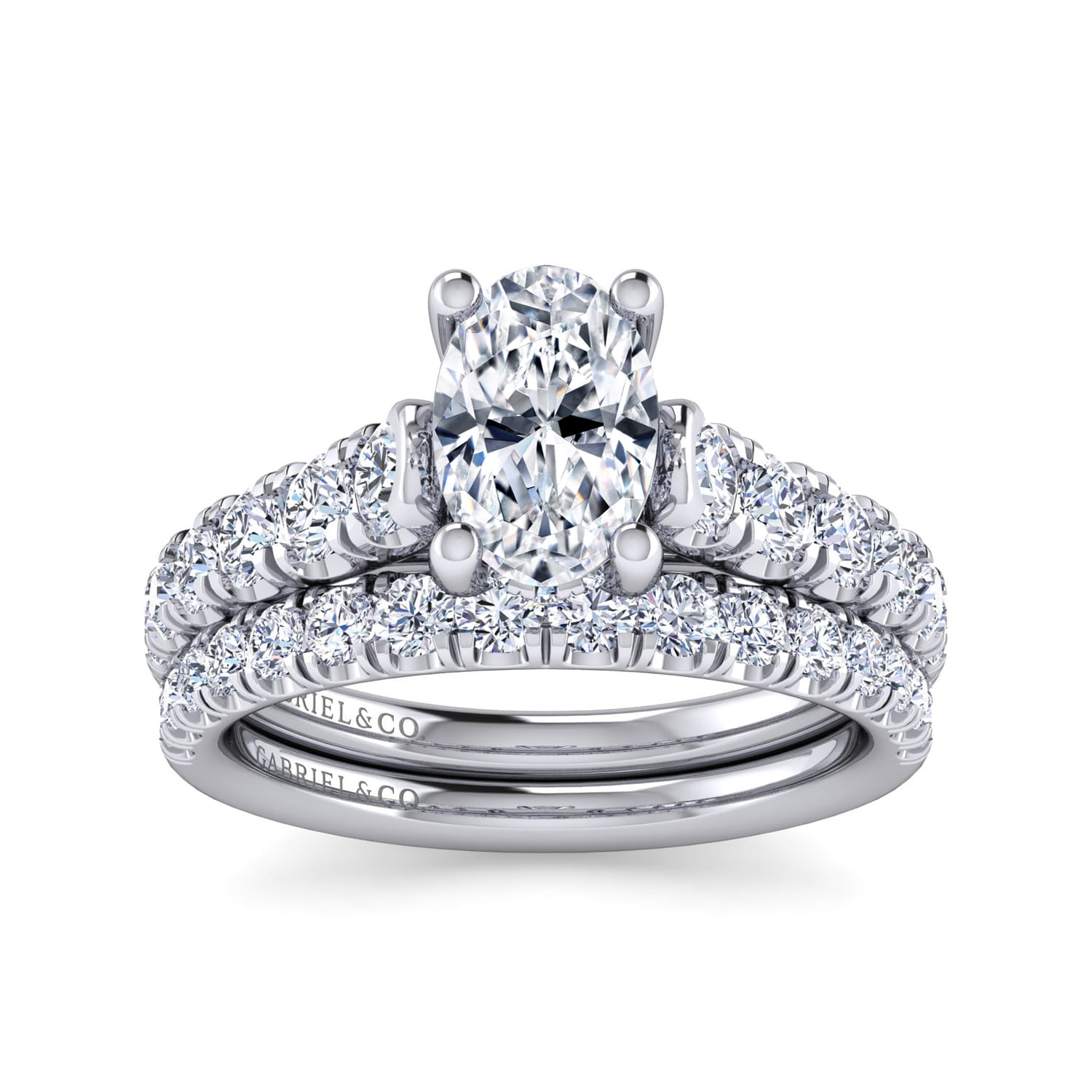 Piper - 14K White Gold Oval Diamond Engagement Ring - 0.78 ct - Shot 4