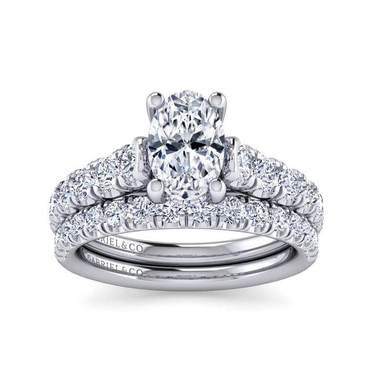 Piper - 14K White Gold Oval Diamond Engagement Ring - 0.78 ct - Shot 4