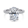 Amira - 14K White Gold Oval Diamond Engagement Ring - 0.6 ct