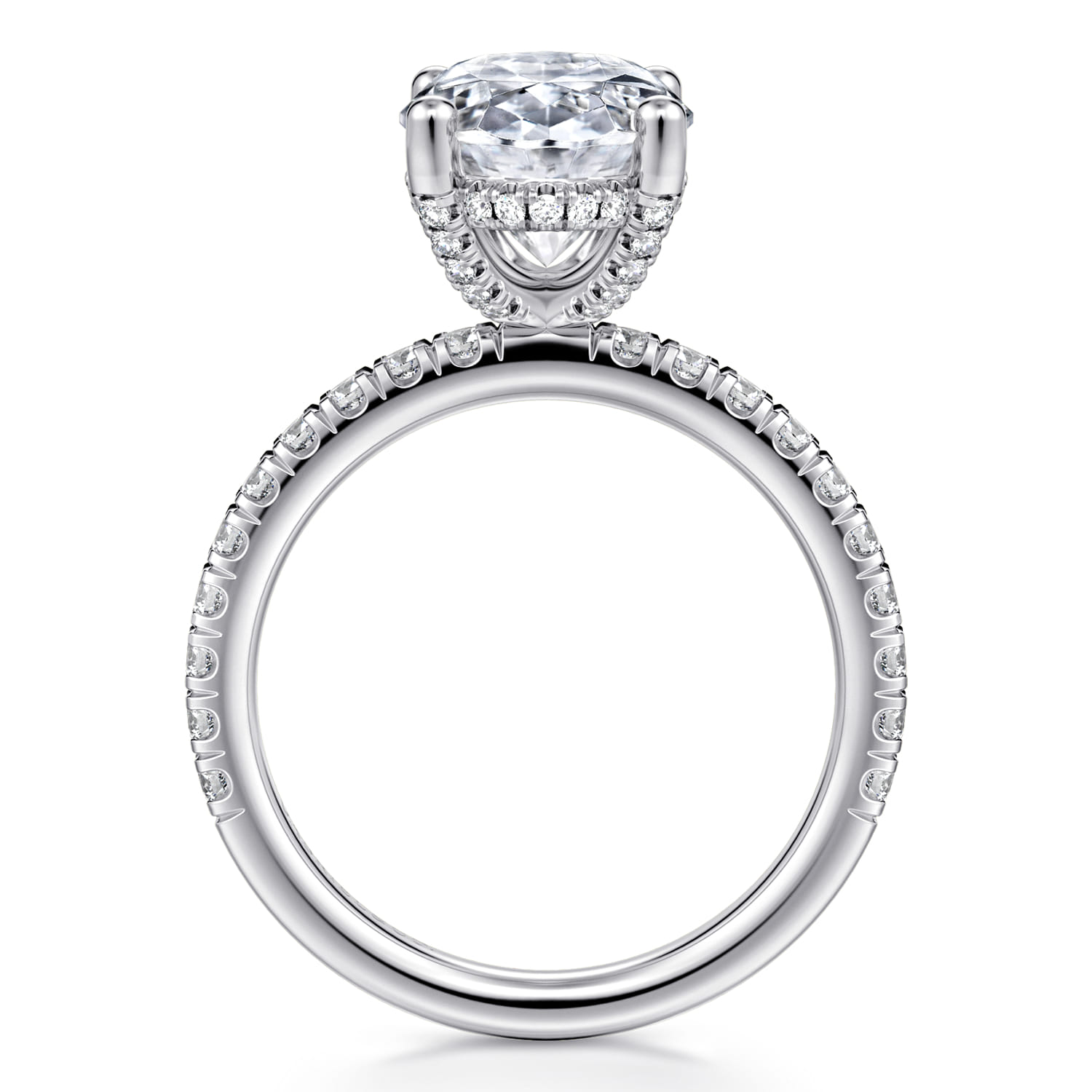 Amira - 14K White Gold Oval Diamond Engagement Ring - 0.6 ct - Shot 2
