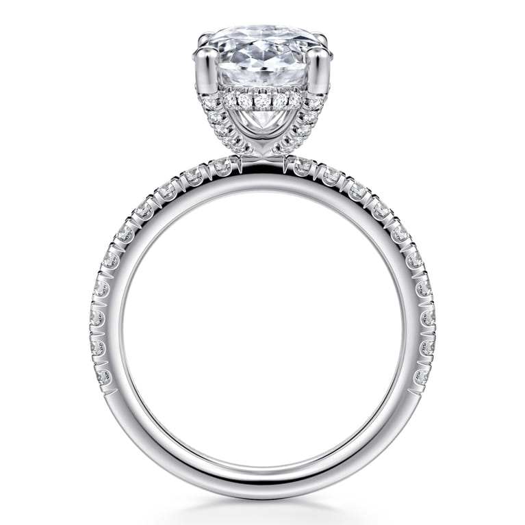 Amira - 14K White Gold Oval Diamond Engagement Ring - 0.6 ct - Shot 2