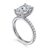 Amira - 14K White Gold Oval Diamond Engagement Ring - 0.6 ct