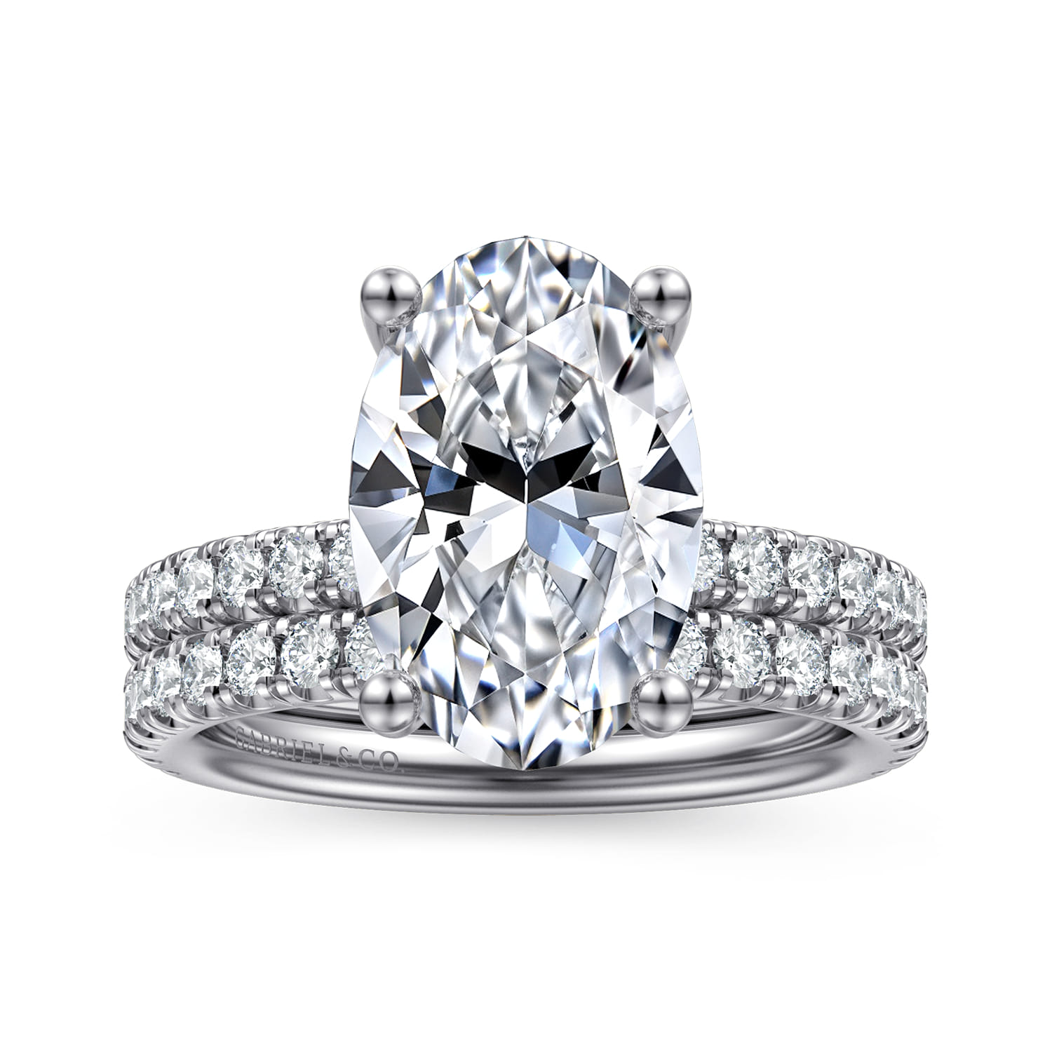 Amira - 14K White Gold Oval Diamond Engagement Ring - 0.6 ct - Shot 4