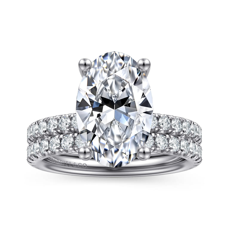 Amira - 14K White Gold Oval Diamond Engagement Ring - 0.6 ct - Shot 4