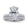 Amira - 14K White Gold Oval Diamond Engagement Ring - 0.6 ct