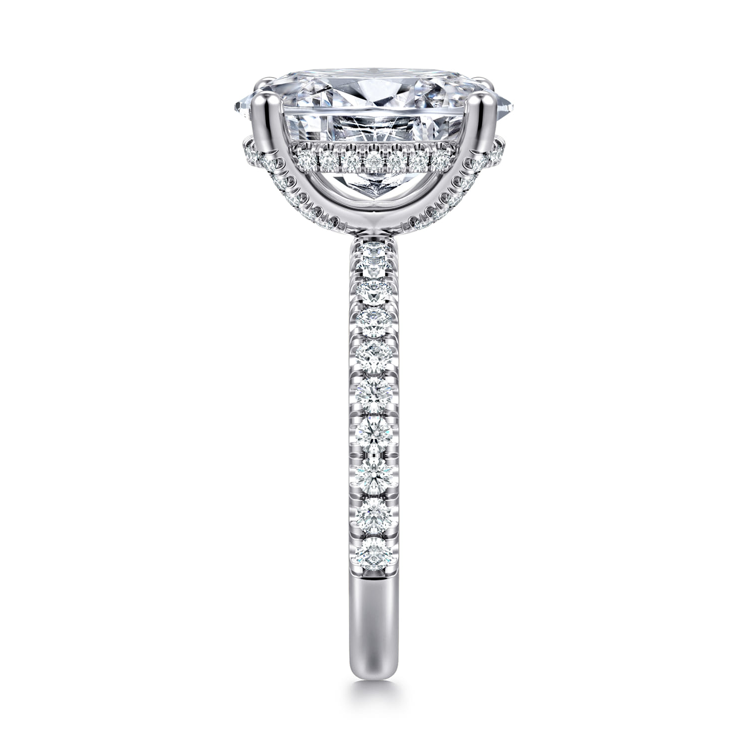 Amira - 14K White Gold Oval Diamond Engagement Ring - 0.6 ct - Shot 5