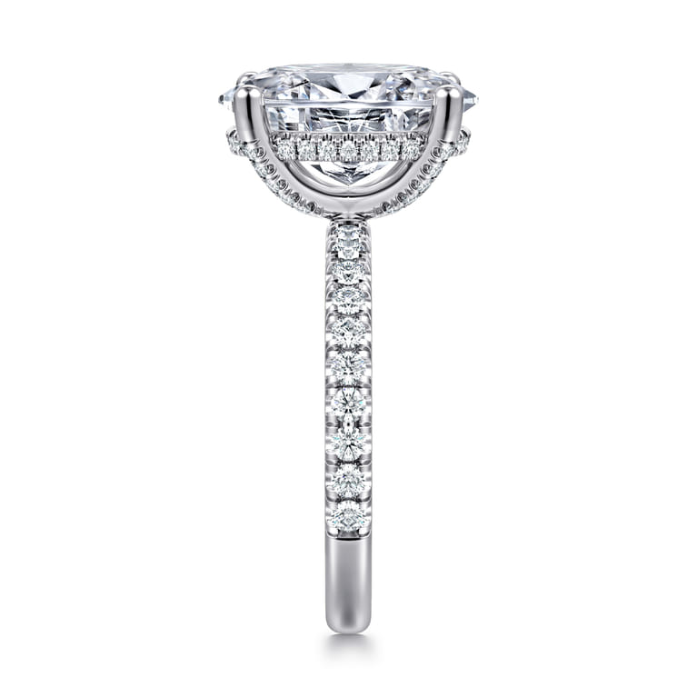 Amira - 14K White Gold Oval Diamond Engagement Ring - 0.6 ct - Shot 5