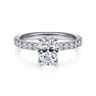 Amira - 14K White Gold Oval Diamond Engagement Ring - 0.5 ct