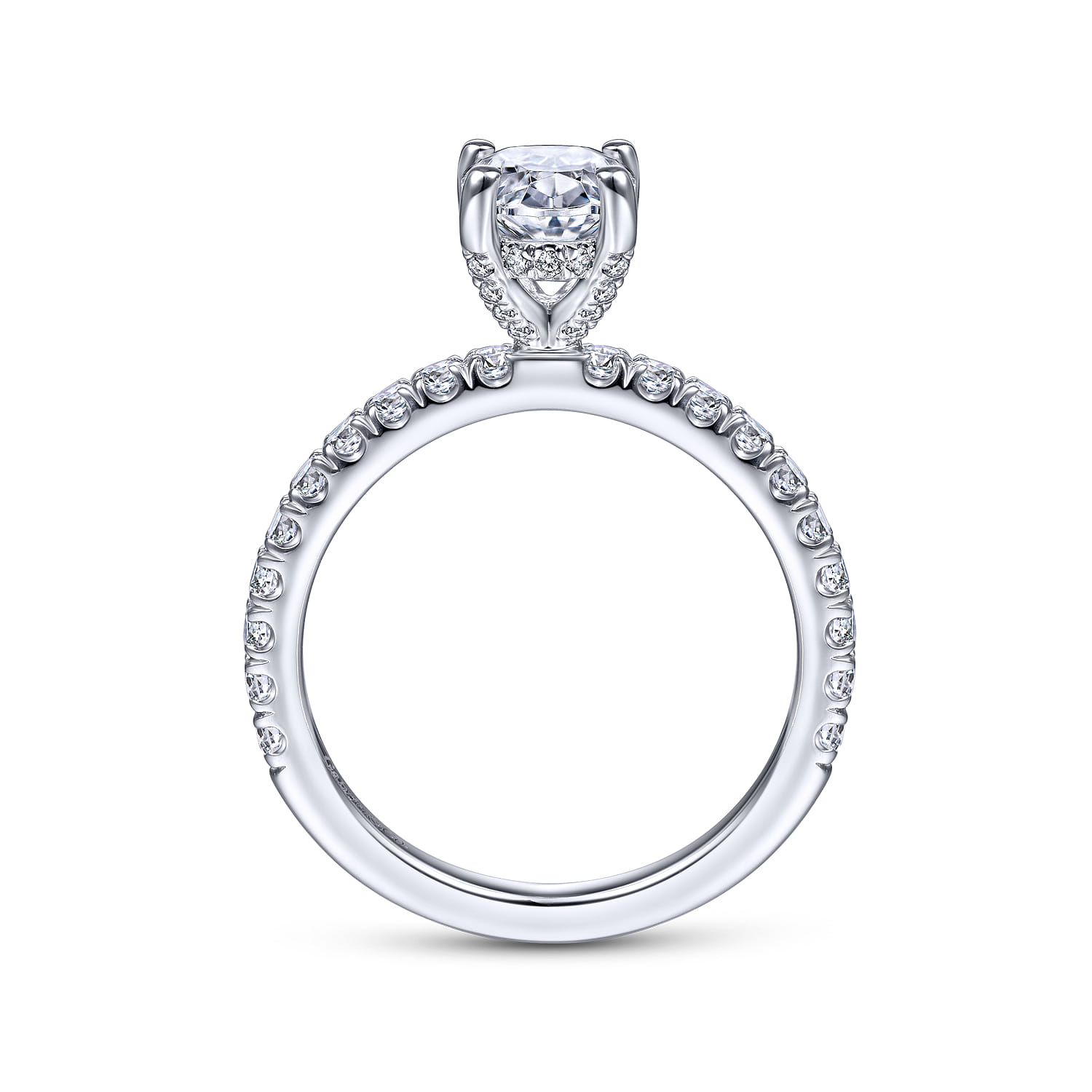 Amira - 14K White Gold Oval Diamond Engagement Ring - 0.5 ct - Shot 2