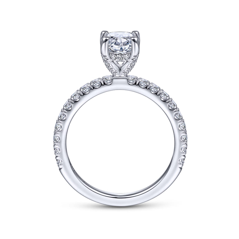 Amira - 14K White Gold Oval Diamond Engagement Ring - 0.5 ct - Shot 2