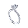 Amira - 14K White Gold Oval Diamond Engagement Ring - 0.5 ct
