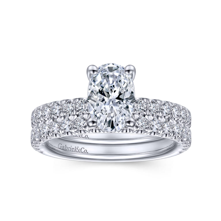 Amira - 14K White Gold Oval Diamond Engagement Ring - 0.5 ct - Shot 4