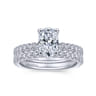 Amira - 14K White Gold Oval Diamond Engagement Ring - 0.5 ct