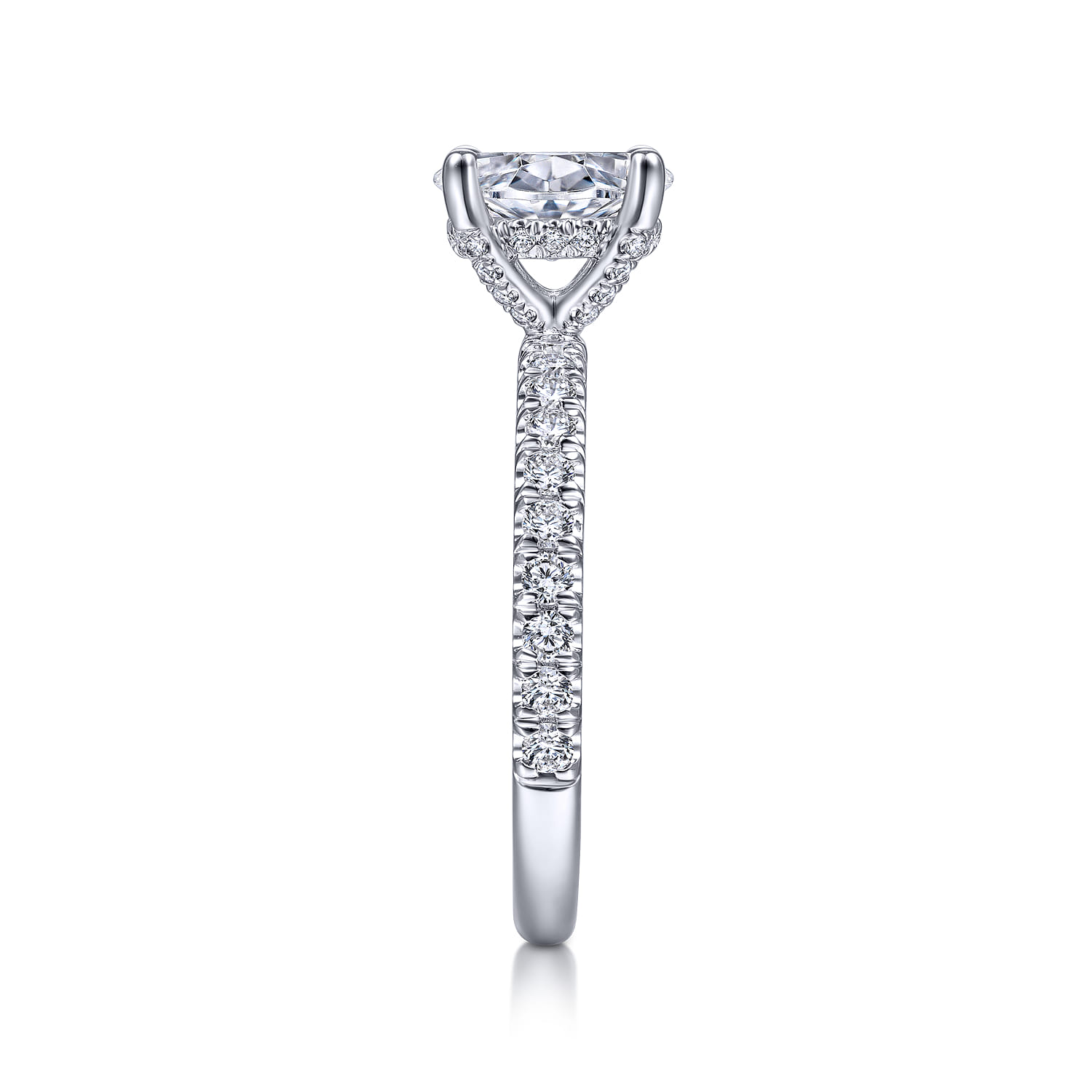 Amira - 14K White Gold Oval Diamond Engagement Ring - 0.5 ct - Shot 5