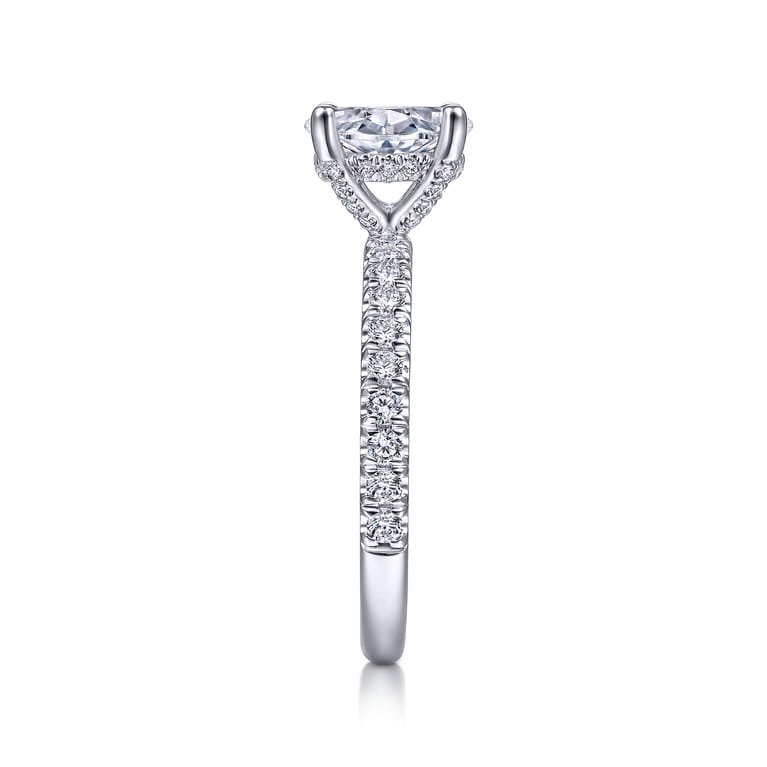 Amira - 14K White Gold Oval Diamond Engagement Ring - 0.5 ct - Shot 5