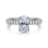 Amira - 14K White Gold Oval Diamond Engagement Ring - 0.52 ct