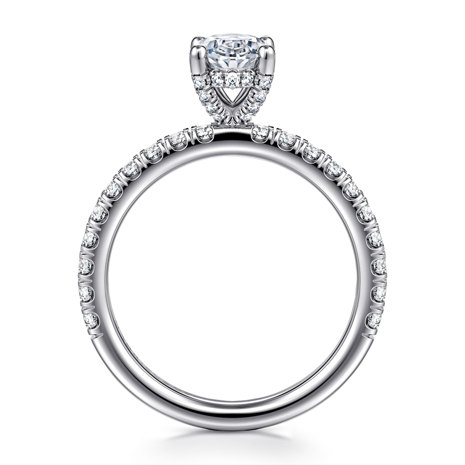 Amira - 14K White Gold Oval Diamond Engagement Ring - 0.52 ct - Shot 2