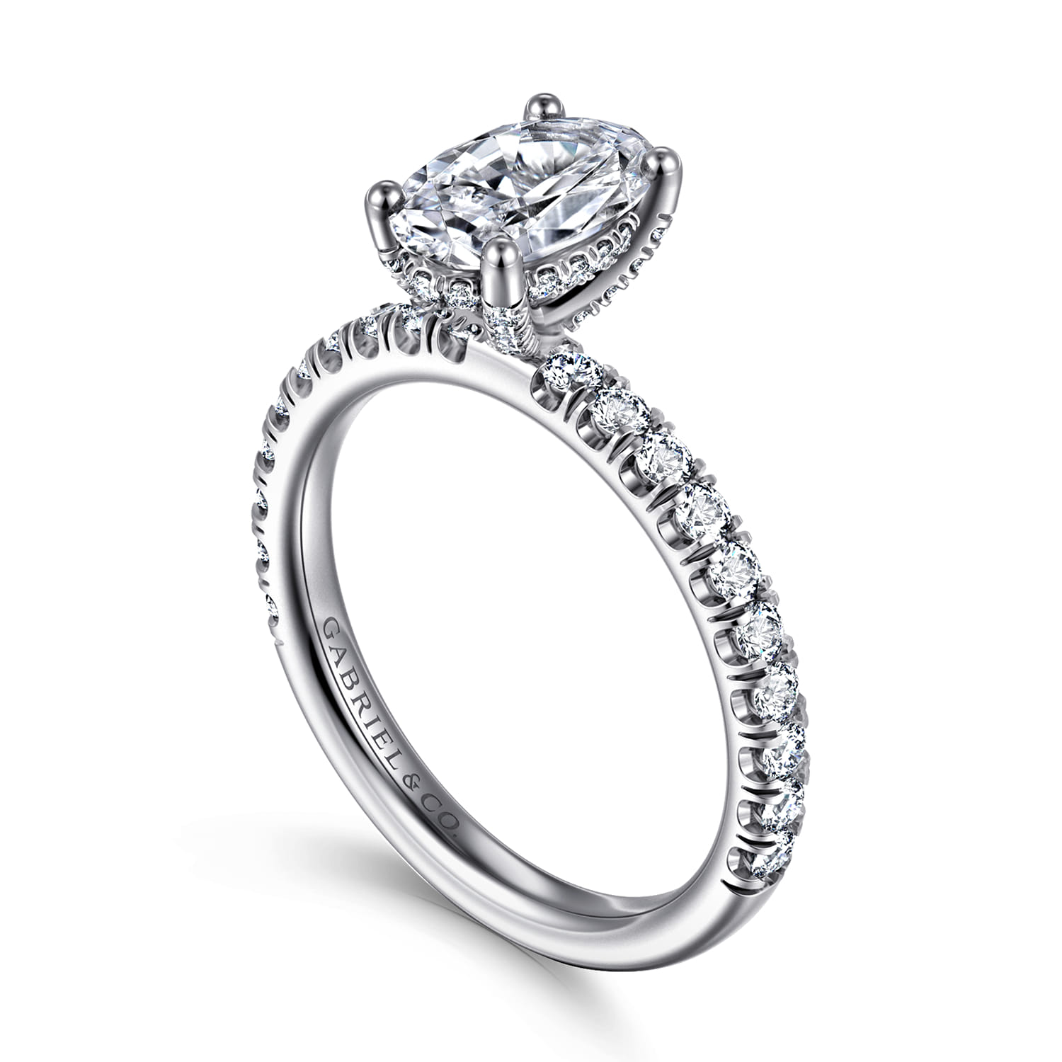 Amira - 14K White Gold Oval Diamond Engagement Ring - 0.52 ct - Shot 3
