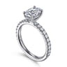 Amira - 14K White Gold Oval Diamond Engagement Ring - 0.52 ct