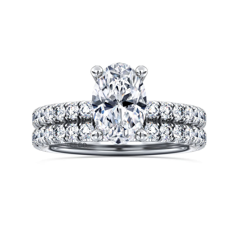 Amira - 14K White Gold Oval Diamond Engagement Ring - 0.52 ct - Shot 4