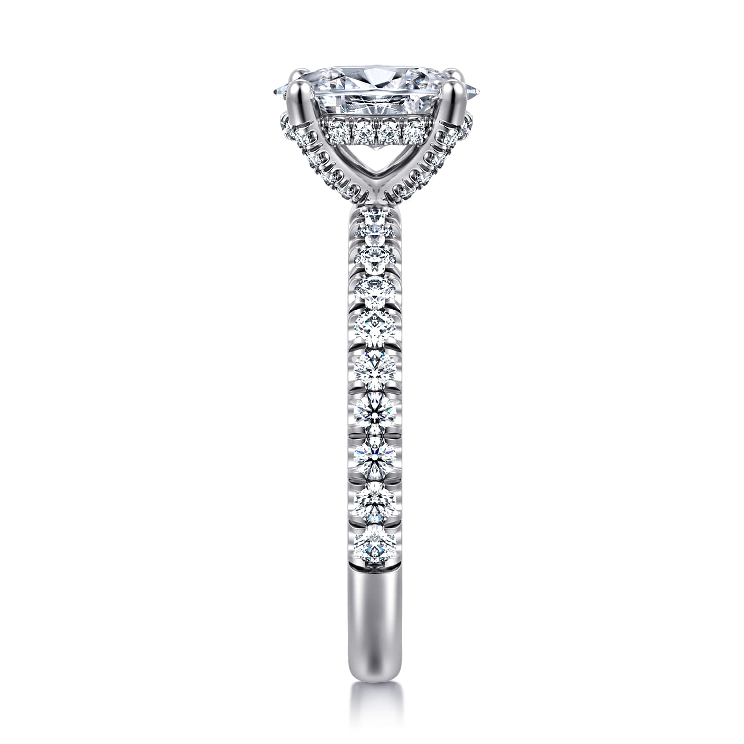 Amira - 14K White Gold Oval Diamond Engagement Ring - 0.52 ct - Shot 5