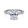 Amira - 14K White Gold Oval Diamond Engagement Ring - 0.55 ct