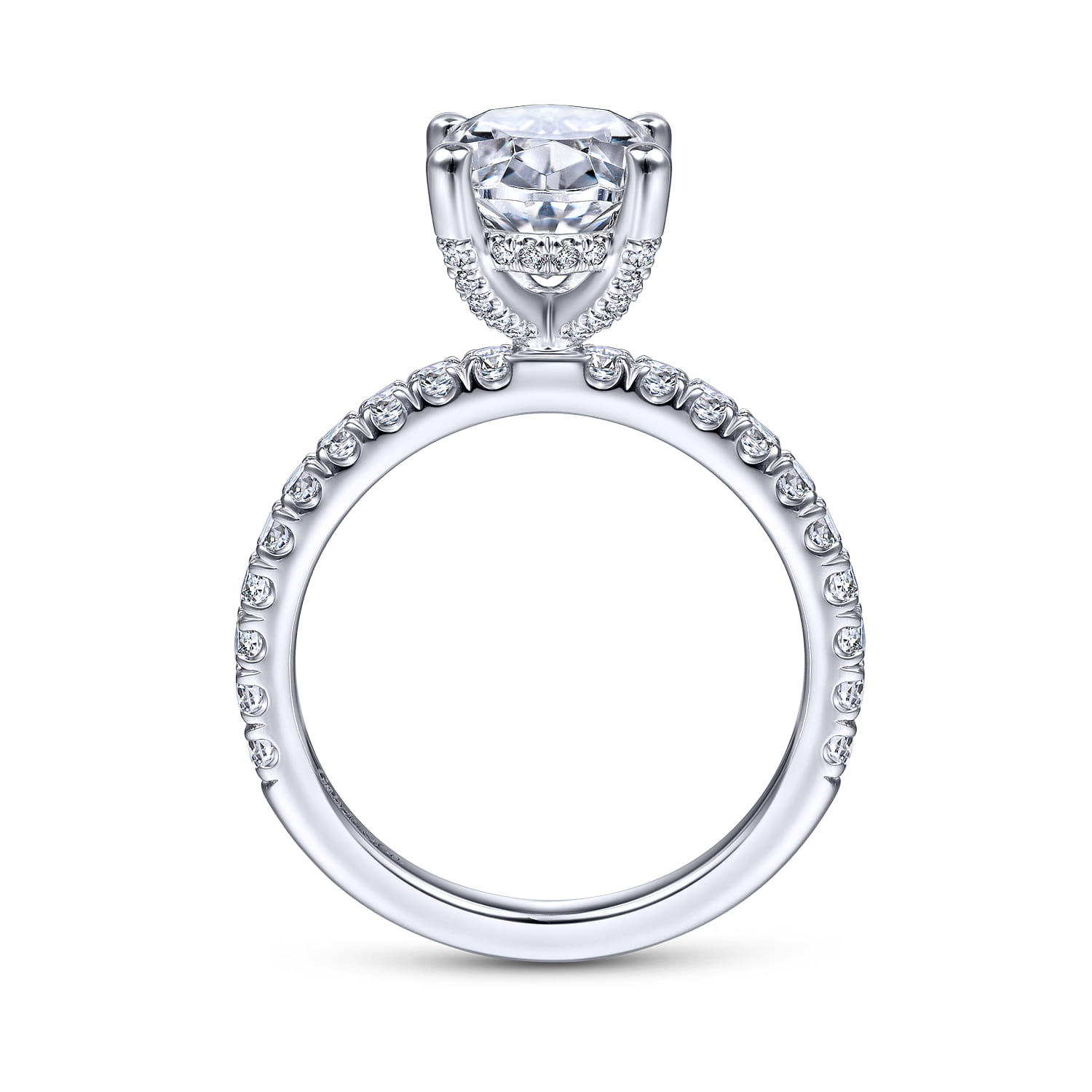 Amira - 14K White Gold Oval Diamond Engagement Ring - 0.55 ct - Shot 2