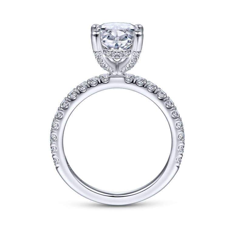 Amira - 14K White Gold Oval Diamond Engagement Ring - 0.55 ct - Shot 2