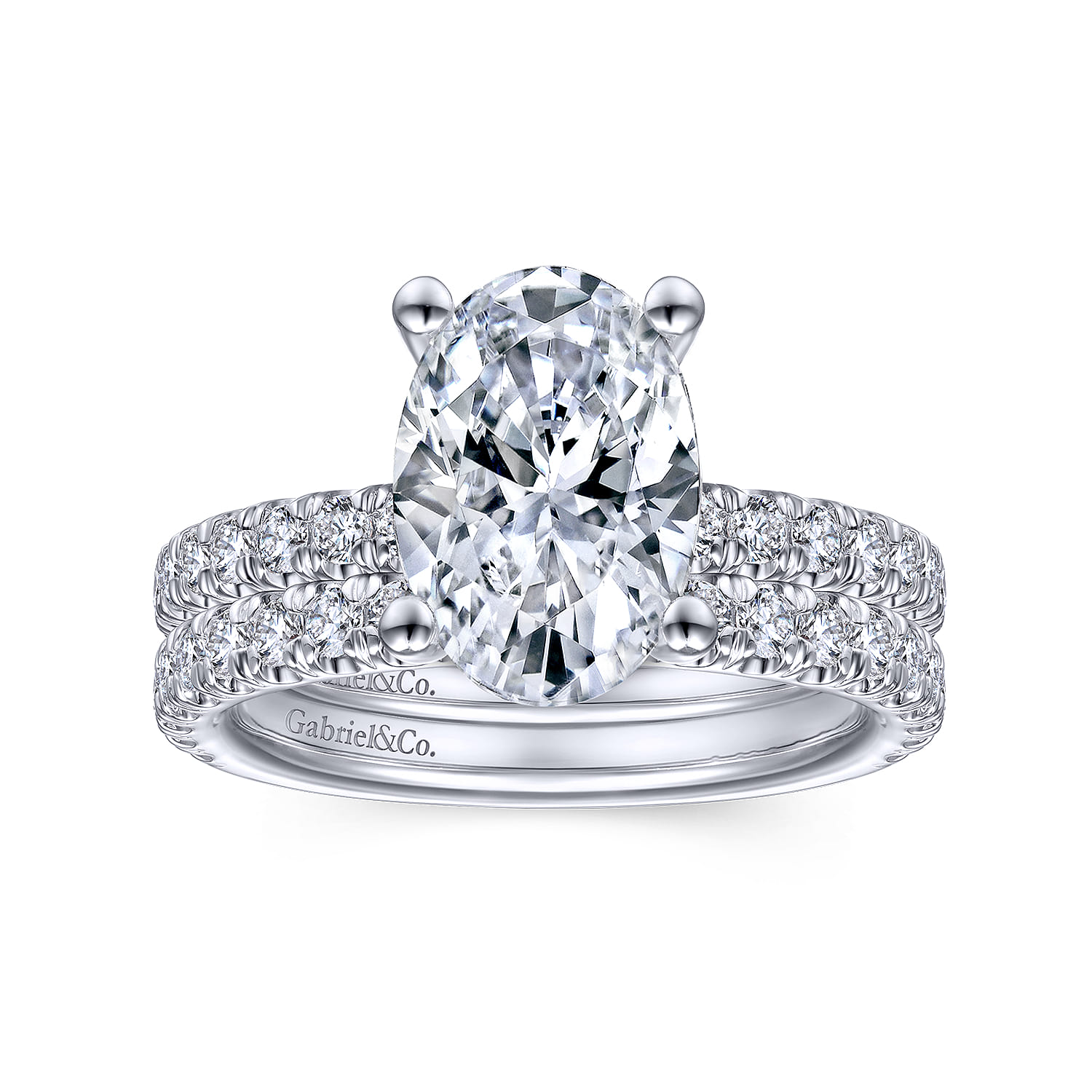 Amira - 14K White Gold Oval Diamond Engagement Ring - 0.55 ct - Shot 4