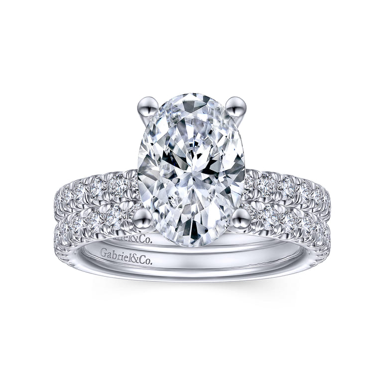 Amira - 14K White Gold Oval Diamond Engagement Ring - 0.55 ct - Shot 4