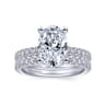 Amira - 14K White Gold Oval Diamond Engagement Ring - 0.55 ct