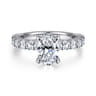 Brosnan - 14K White Gold Oval Diamond Engagement Ring - 1.1 ct
