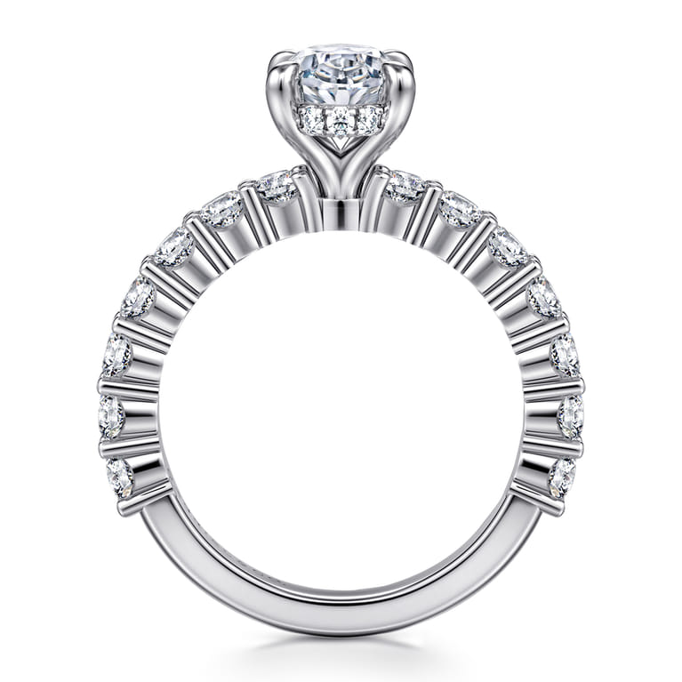 Brosnan - 14K White Gold Oval Diamond Engagement Ring - 1.1 ct - Shot 2