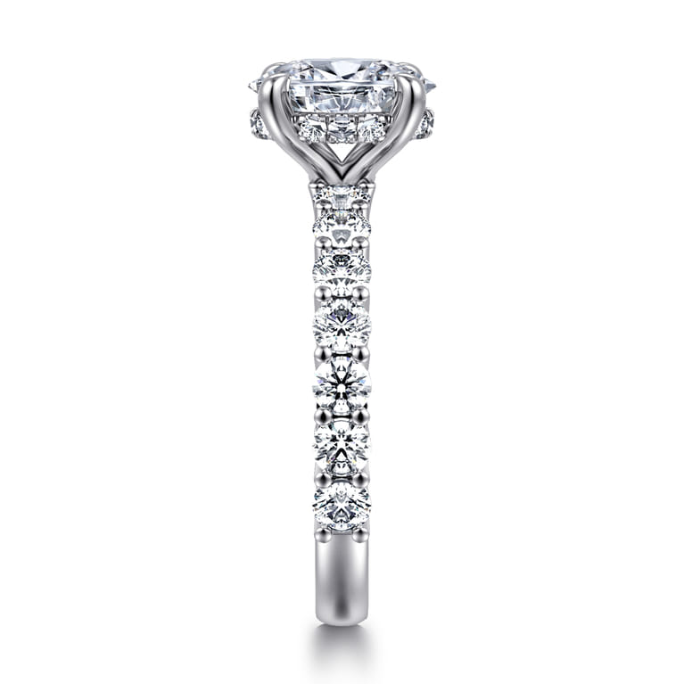 Brosnan - 14K White Gold Oval Diamond Engagement Ring - 1.1 ct - Shot 4