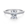 Amata - 14K White Gold Oval Diamond Engagement Ring - 0.14 ct