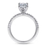 Amata - 14K White Gold Oval Diamond Engagement Ring - 0.14 ct