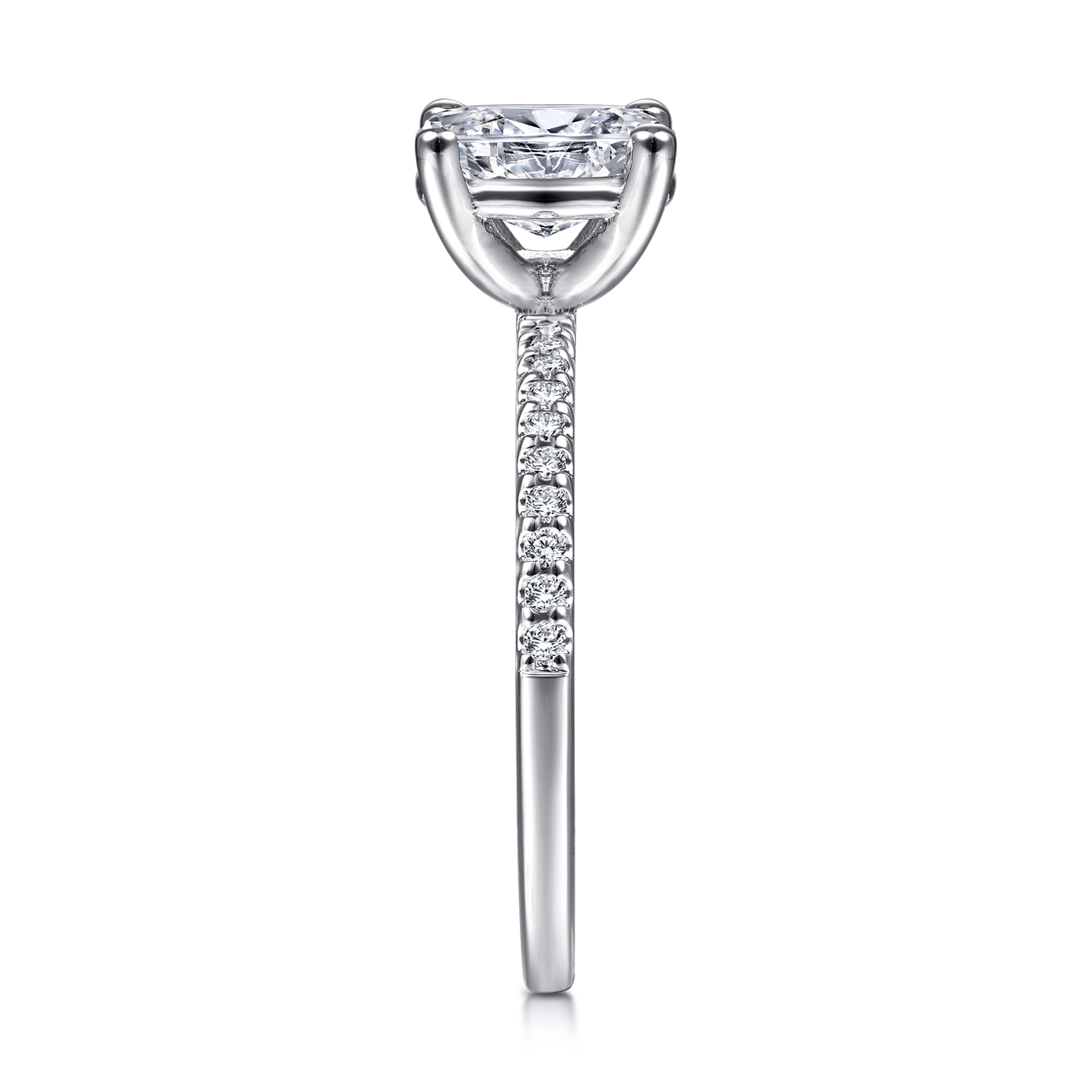 Amata - 14K White Gold Oval Diamond Engagement Ring - 0.14 ct - Shot 5