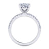 Amata - 14K White Gold Oval Diamond Engagement Ring - 0.14 ct