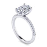 Amata - 14K White Gold Oval Diamond Engagement Ring - 0.14 ct