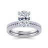 Amata - 14K White Gold Oval Diamond Engagement Ring - 0.14 ct