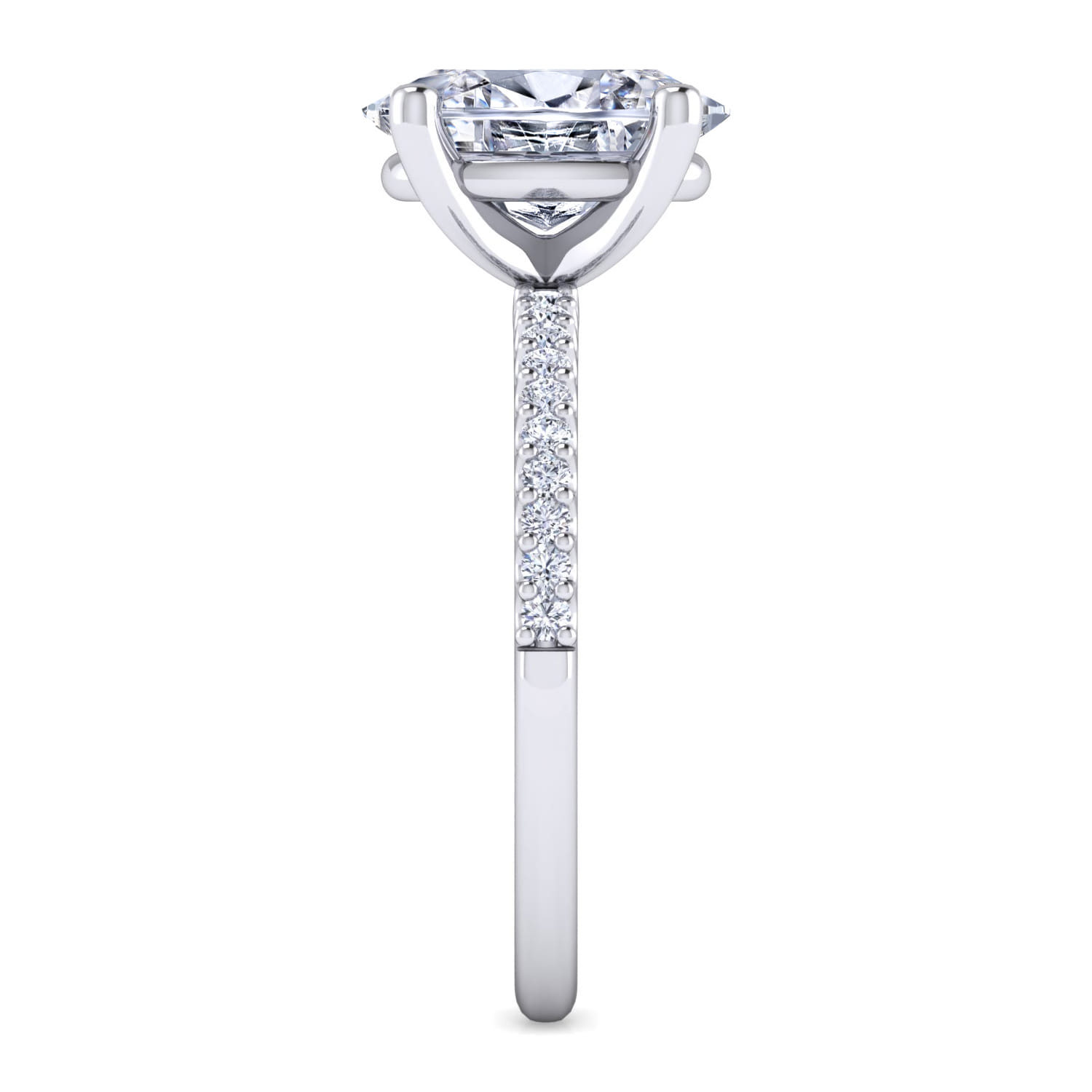 Amata - 14K White Gold Oval Diamond Engagement Ring - 0.14 ct - Shot 5