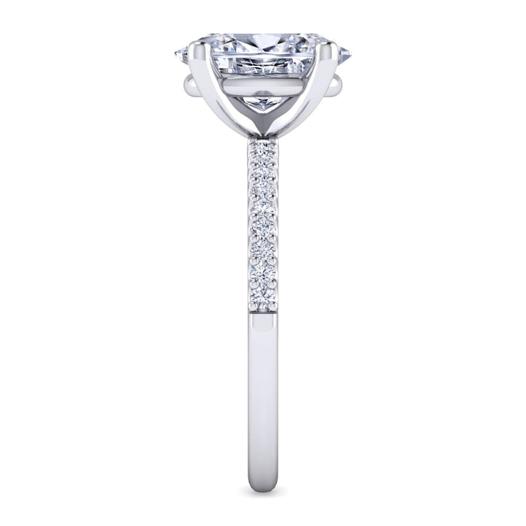 Amata - 14K White Gold Oval Diamond Engagement Ring - 0.14 ct - Shot 5