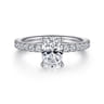 Ulani - 14K White Gold Oval Diamond Engagement Ring - 0.49 ct