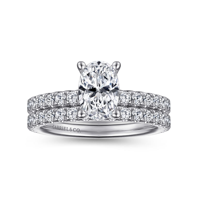 Ulani - 14K White Gold Oval Diamond Engagement Ring - 0.49 ct - Shot 4