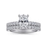 Ulani - 14K White Gold Oval Diamond Engagement Ring - 0.49 ct