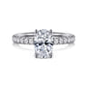 Ulani - 14K White Gold Oval Diamond Engagement Ring - 0.52 ct