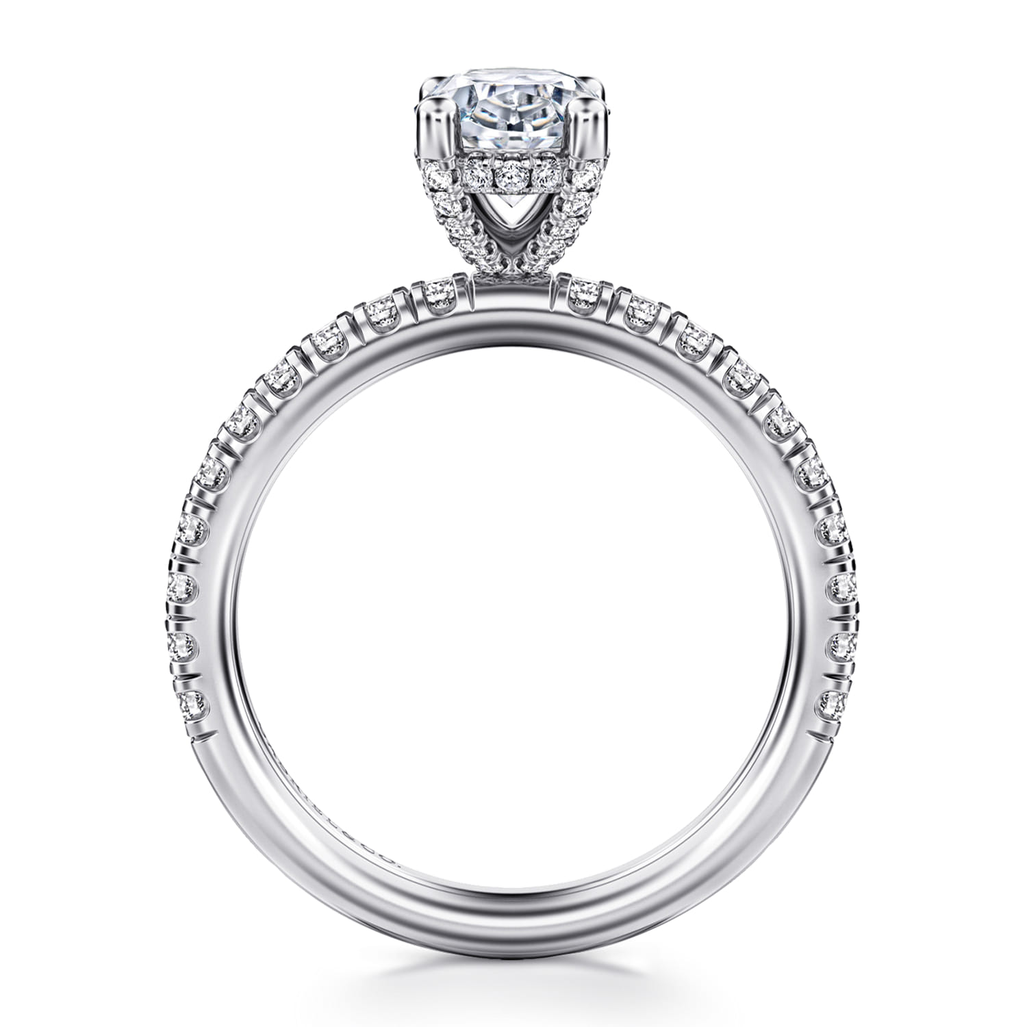Ulani - 14K White Gold Oval Diamond Engagement Ring - 0.52 ct - Shot 2